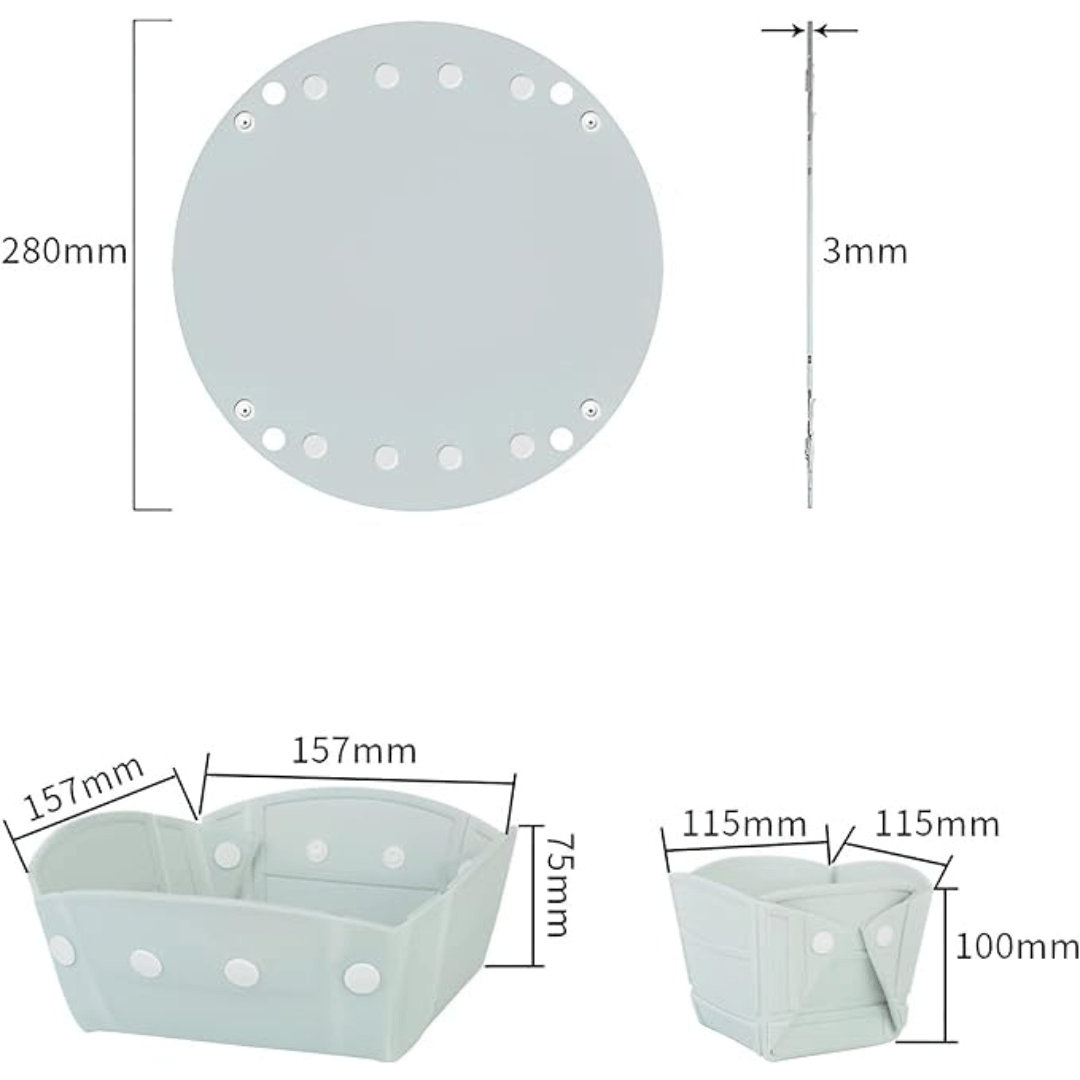 Combo Makan | PTT Outdoor 2-in-1-Foldable-Collapsible-Silicone-Tableware-size