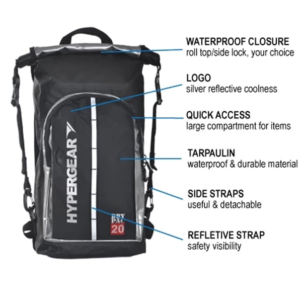 Hypergear dry pac compact 20l specifications