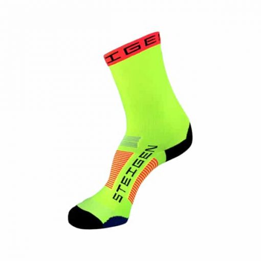 STEIGEN 3/4 Length Anti Blister Socks, PTT Outdoor, 3 Quater Fluoro Yellow 1,