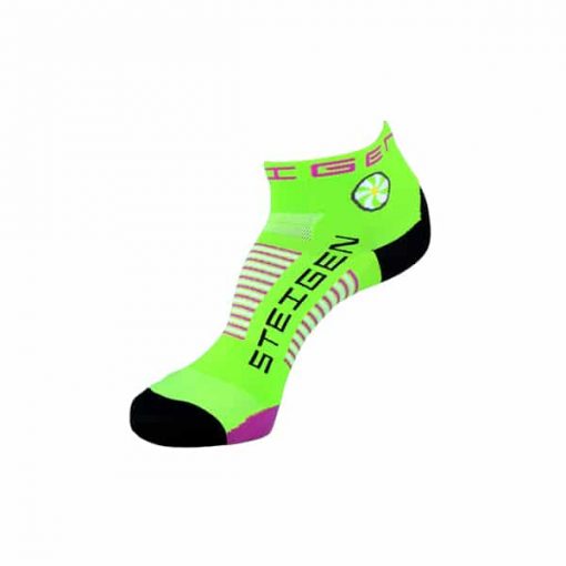 STEIGEN 1/4 Length Anti Blister Socks, PTT Outdoor, Quater Fluoro Green,