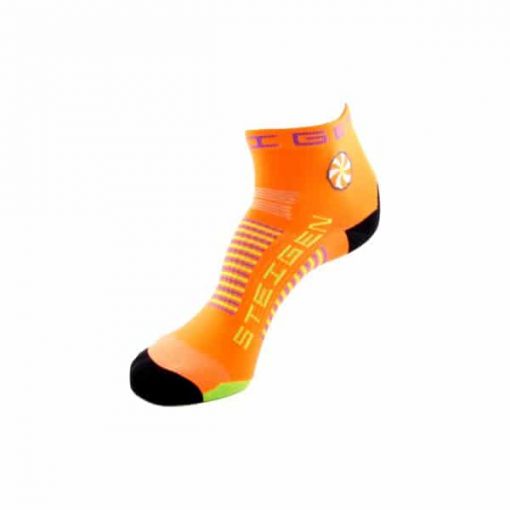 STEIGEN 1/4 Length Anti Blister Socks, PTT Outdoor, Quater Fluoro Orange,