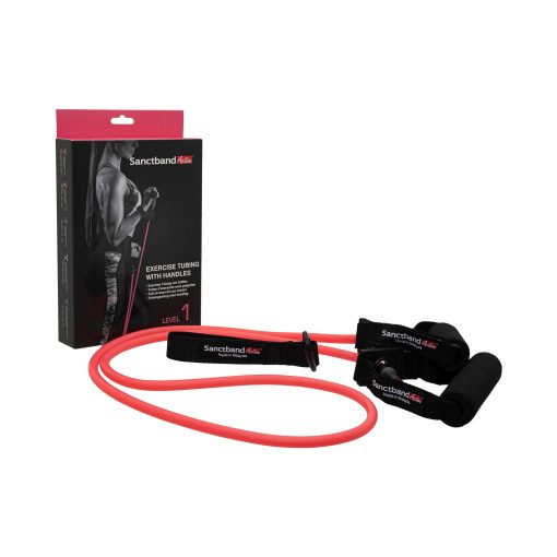 SANCTBAND ACTIVE Tubing With Handle, exercise, workout, bend, elastic, home workout, tubing, plastic