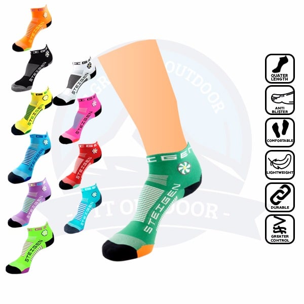 Steigen 1/4 Length, anti blister sock, runner, running, marathon, stoking, selesa, tidak melecet