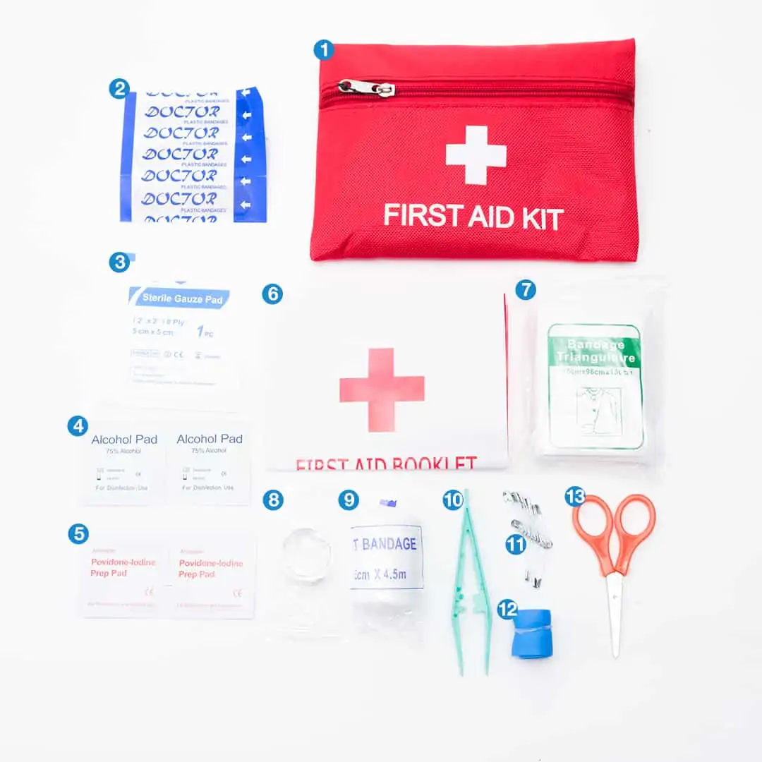 Hiking Basic Set, PTT Outdoor, First Aid Kit 13 in 1 A,