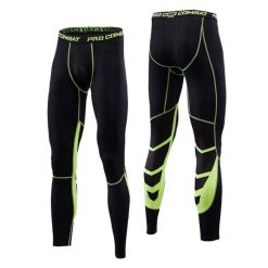 Green fitness pro compression pants