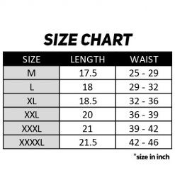 Fannai Lightweight Outdoor Short Pants Size Chart