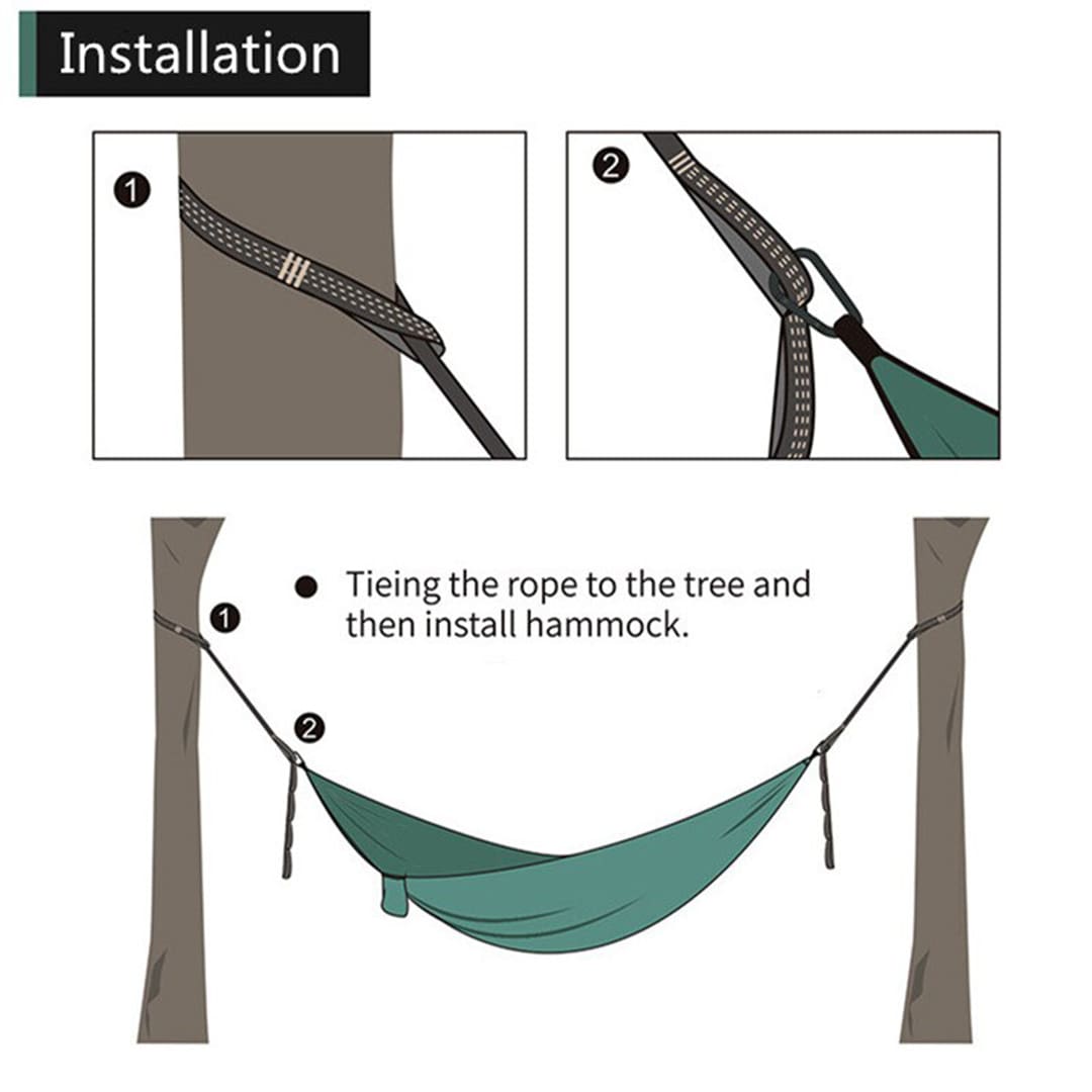TAHAN Hammock, buai, buaian, tent rope, carabiner tent, khemah, hammock tree