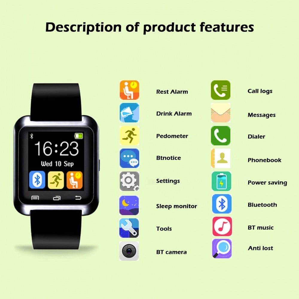 smartwatch u8 bt notification