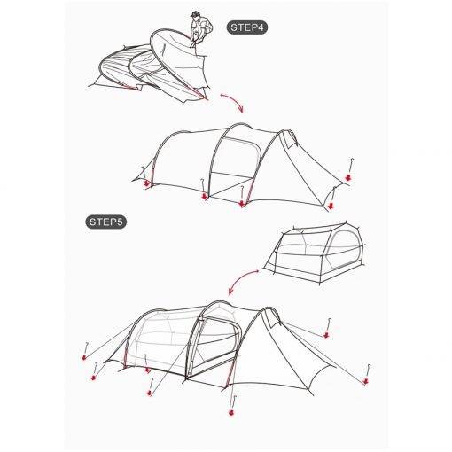 NATUREHIKE Cloud Footh Double Pole Tunnel Tent, PTT Outdoor, NATUREHIKE Cloud Footh Double Pole Tunnel Tent 10,