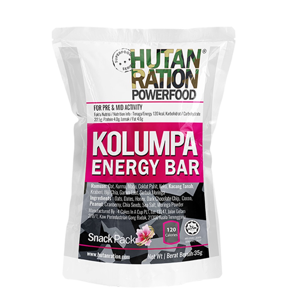 HUTAN RATION Kolumpa Energy Bar, hutan ration, hutan ration energy bar, hutan ration powerfood HUTAN RATION Ultra Pack, Hutan Ration, Hutan Ration Energy Bar, Hutan Ration Powerfood, Healthy Energy Bars, Keto Energy Bars, Best Energy Bars, Homemade Energy Bars, Bar Tenaga