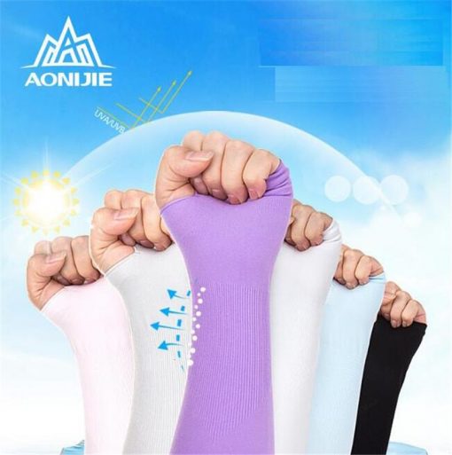 AONIJIE Breathable Arm Cuff Sleeves, PTT Outdoor, 1 Pair Sunscreen Breathable Arm Cuff Sleeves Sport Bicycling Driving Running Gloves UV Protected Arm Warmer 1,