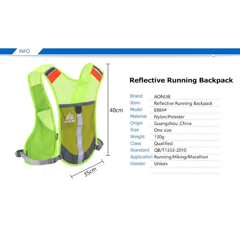 Aonijie Reflective Bag Vest, aonijie malaysia, aonijie, bag vest, lightweight vest, pink, green, grey, hydration bag vest