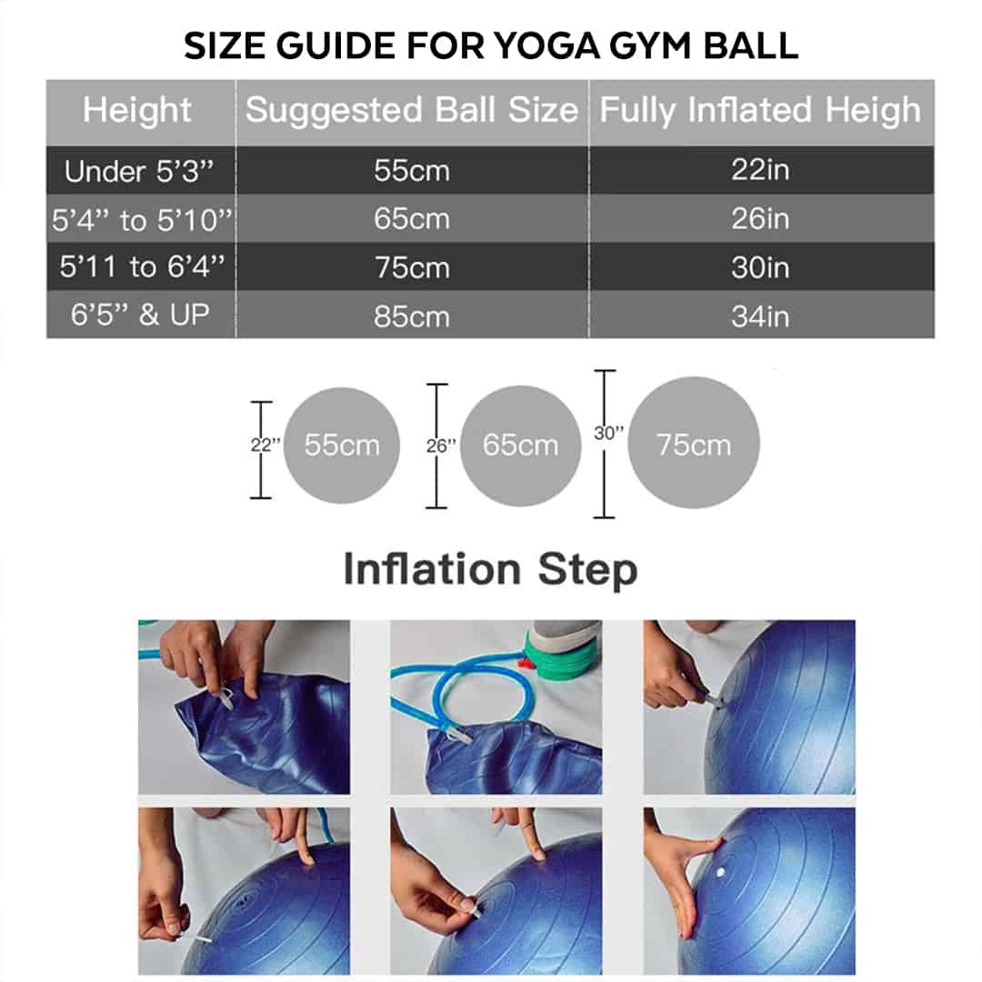 POWER BEARR Yoga Gym Ball, gym ball, gym ball exercises, gym equipment ball, gym bouncy ball, gym fitness ball