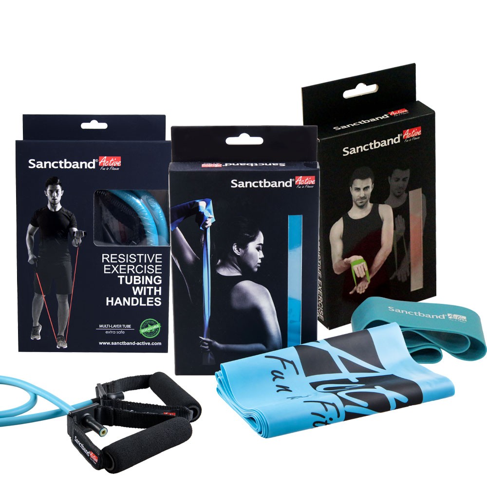 SANCTBAND ACTIVE Advanced Set, Sanctband | Resistance Band | Mini Loop | Tubing with Handle | Advanced Set Workouts | Advanced Set Exercises | Advanced Set Malaysia