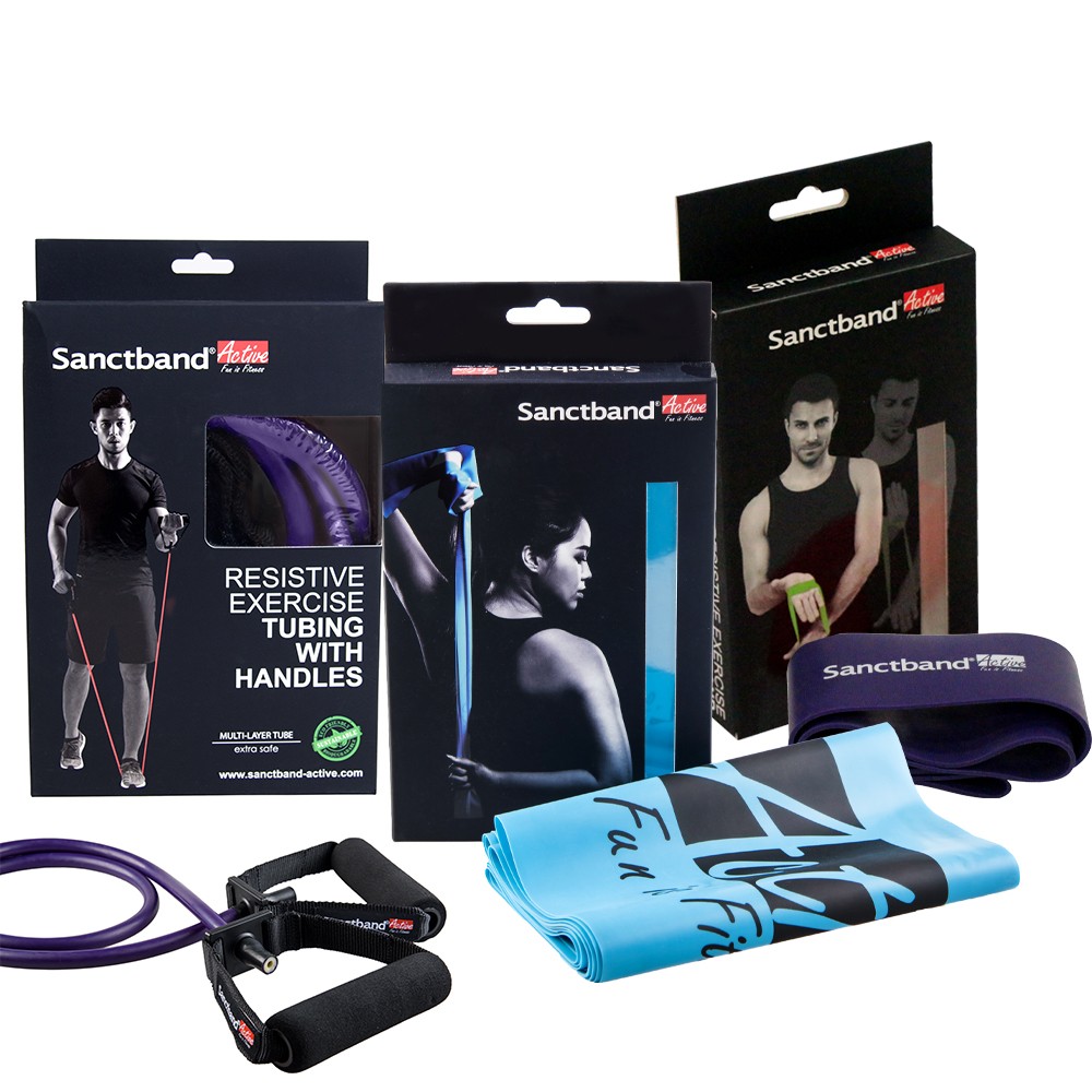 SANCTBAND ACTIVE Extreme Set, Sanctband | Resistance Band | Mini Loop | Tubing with Handle | Extreme Set Workouts | Extreme Set Exercises | Extreme Set Malaysia