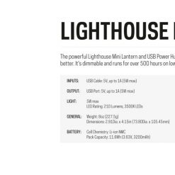 GOAL ZERO Lighthouse Rechargeable Mini Lantern, PTT Outdoor, Mini Lantern 3,