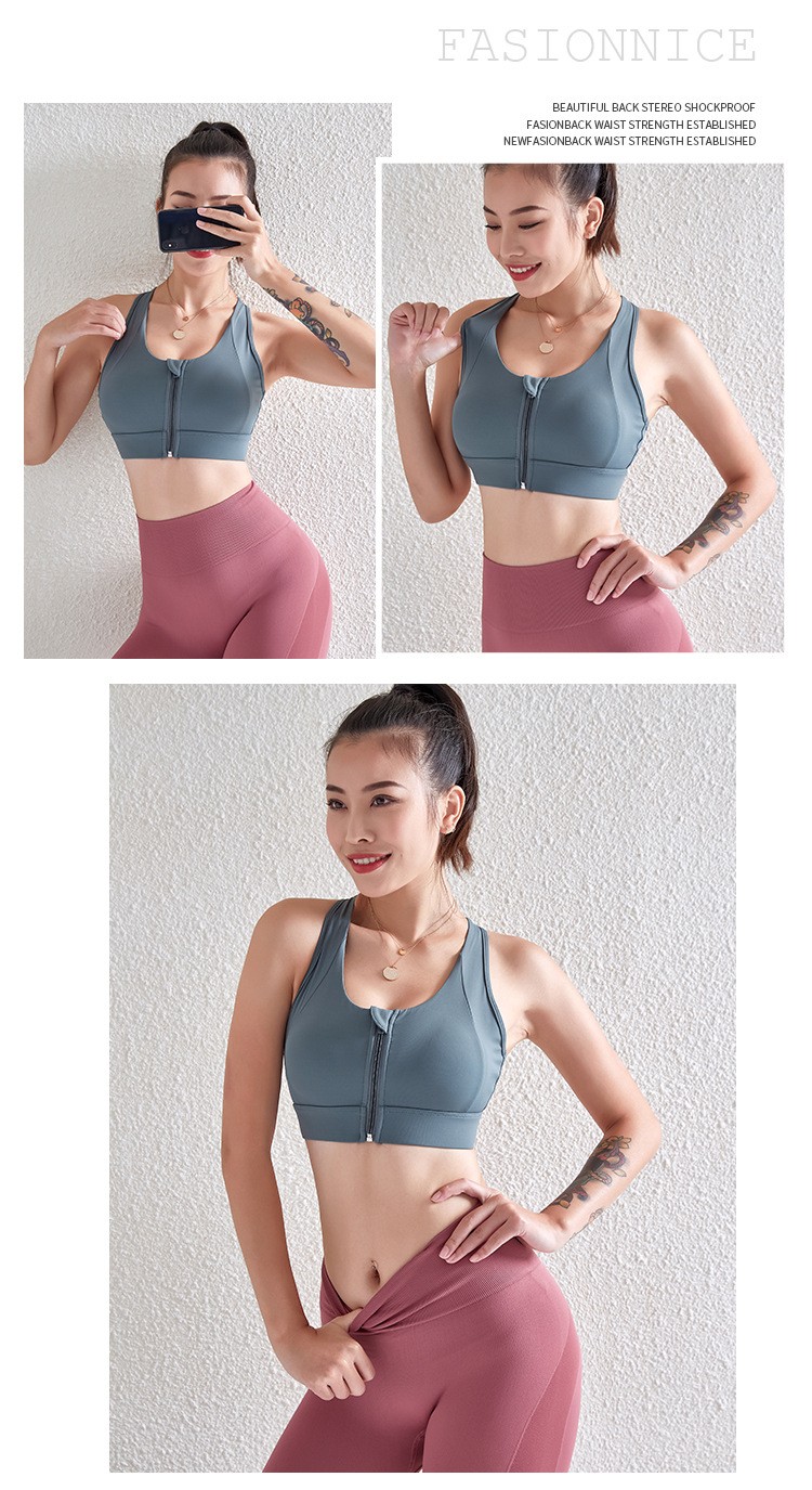 zipper sports bra