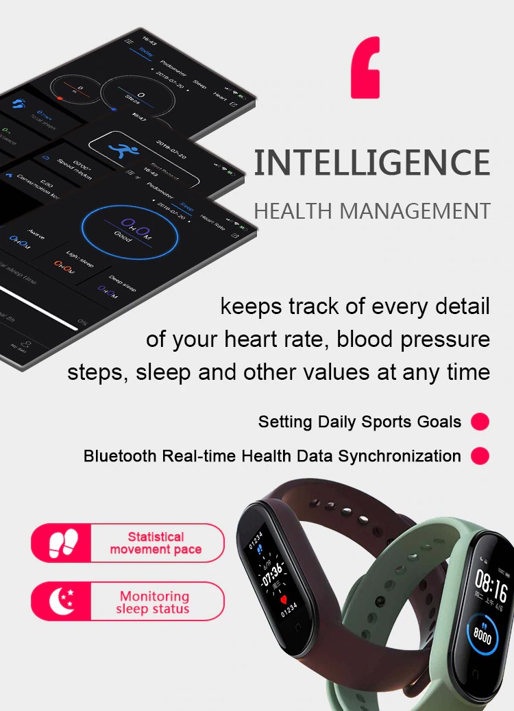 M5X Smart Watch Bracelet, tracker, heart rate, monitor, smartphone, fitness, gym, jam tangan, bluetooth, GPS, wifi treadmill, call, message, alrm, sleep, camera