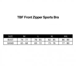 TBF Front Zipper Sports Bra, PTT Outdoor, SZ 1,