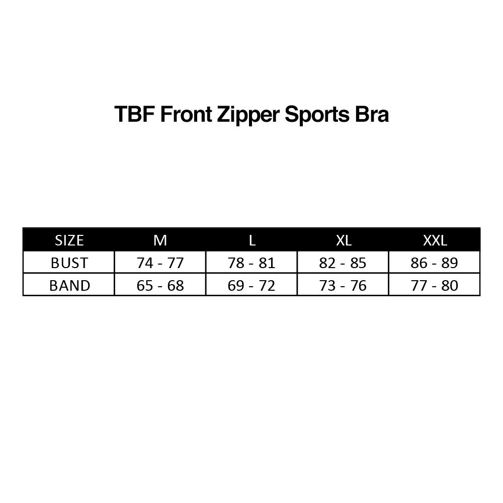 TBF Front Zipper Sports Bra, sports bra, sport bra malaysia, bra sport, high impact sports bra, best sports bra