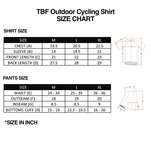 TBF Outdoor Cycling Jersey Shirt Set, PTT Outdoor, TBF Outdoor Cycling Shirt SZ,