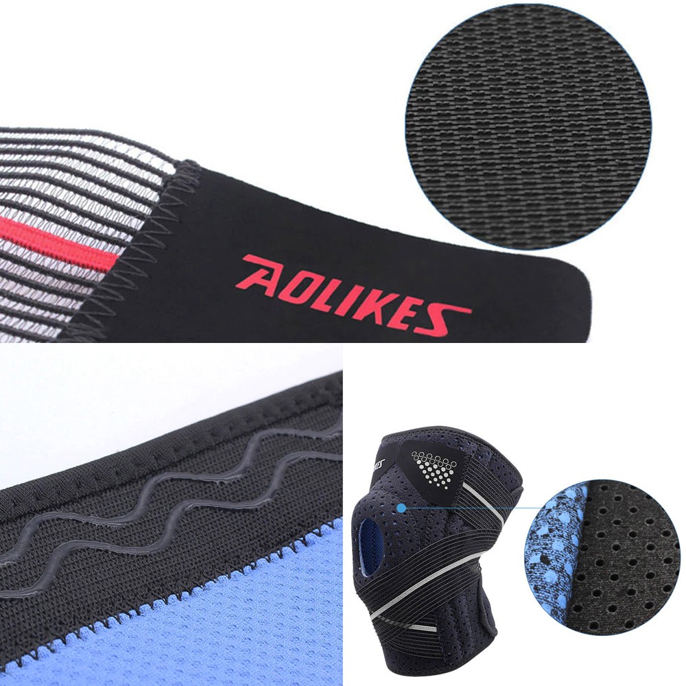 AOLIKES Outdoor Silicone Pad Knee Guard Support, elastic, adjustable, sports, knee support,