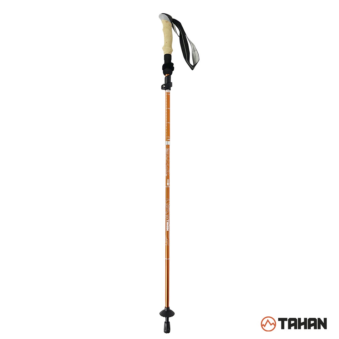 TAHAN Double Hiking Stick Combo, PTT Outdoor, TAHAN 3 Section Foldable Hiking Stick Orange,