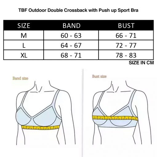 TBF Outdoor Double Crossback with Push-up Sports Bra, sports bra, sport bra malaysia, bra sport, high impact sports bra, best sports bra