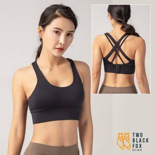 TBF Outdoor Double Crossback with Push-up Sports Bra, PTT Outdoor, TBF Outdoor Double Crossback with Push up Sport Bra Black,