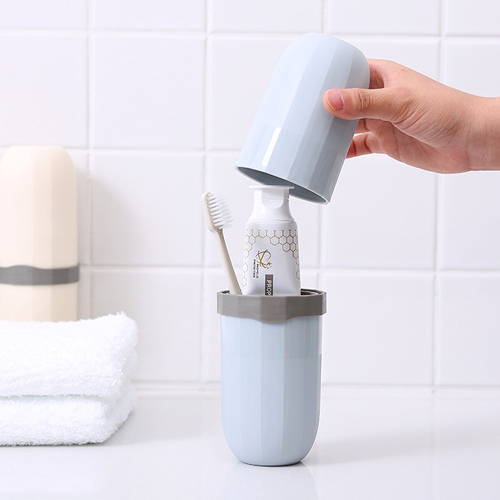 [READY STOCK] Travel Toiletries Storage Box with Separate storage Blue