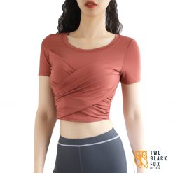 CLEARANCE SALE!, PTT Outdoor, TBF Fitness Crop Top Yoga Shirt Peach,
