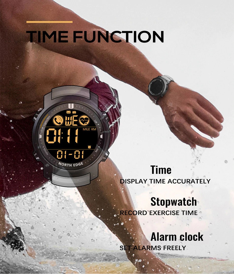 New and stylish NORTH EDGE Laker Smartwatch supports 12 ...