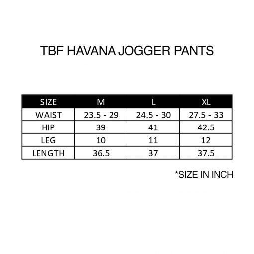 TBF Havana Jogger Pants Size