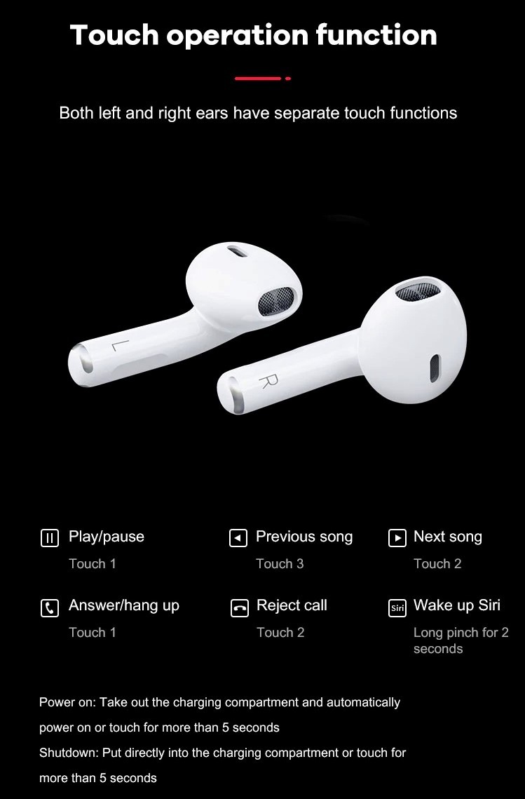 TBF P63 Wireless Bluetooth Earphone, one touch pairing, stereo, motion Bluetooth headset, stereo mini round, headset, earset, airpod, earpod, sports, running, smartphone connection, apps, rechargeable earphone, 200 mAh