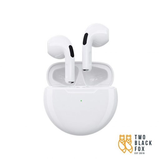 Two Black Fox P63 Wireless Bluetooth Earphone, one touch pairing, stereo, motion Bluetooth headset, stereo mini round, headset, earset, airpod, earpod, sports, running, smartphone connection, apps, rechargeable earphone, 200 mAh