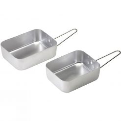 2 pcs Aluminium British Messtin, bowl, bekas, tupperware, cookware, dish, plate, lunch box, washable