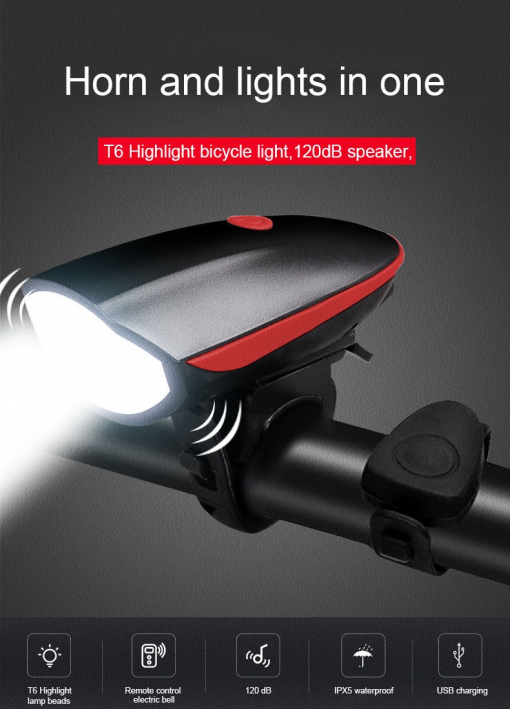 TBF 2 in 1 Bicycle Light and Electric Bell (USB Charging), PTT Outdoor, dsBuffer.bmp,