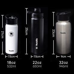 BOTELLA 32OZ Vacuum Flask with Lid, PTT Outdoor, Dimension 001 2,