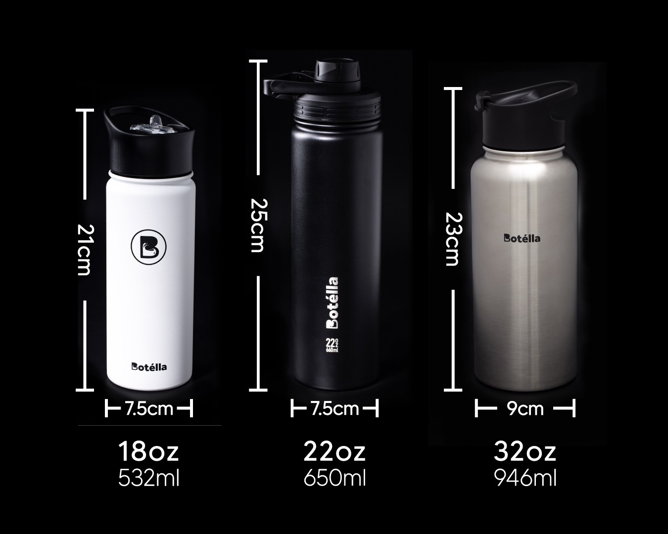 BOTELLA 32OZ Vacuum Flask with Lid