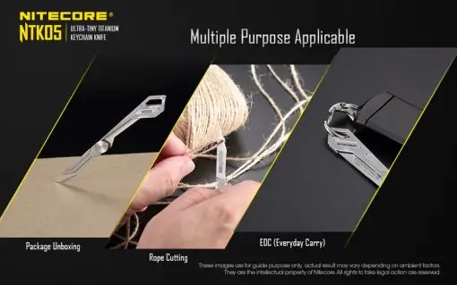 NITECORE NTK05 Ultra-Tiny Titanium Folding Keychain Knife