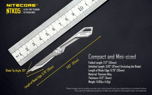 NITECORE NTK05 Ultra-Tiny Titanium Folding Keychain Knife