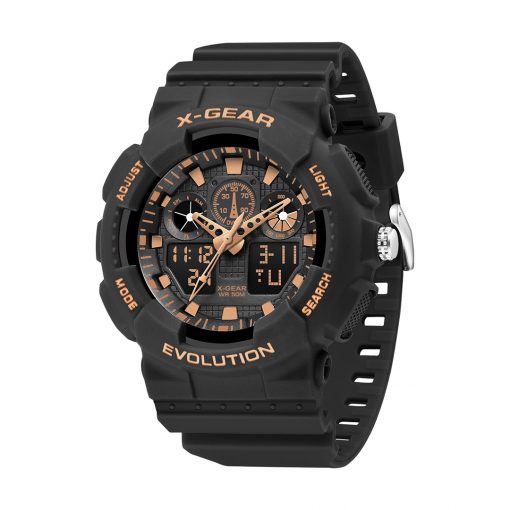 X-Gear Outdoor Sport Watch, PTT Outdoor, X Gear 3796D Black Rose Gold,