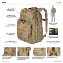 5.11 TACTICAL Rush 24 Backpack, PTT Outdoor, 5.11 TACTICAL Rush 24 Backpack Label,