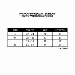 Havana Female Quarter Short Tights with Double Pocket, PTT Outdoor, Havana Female Quarter Short Tights with Double Pocket Dark sz,