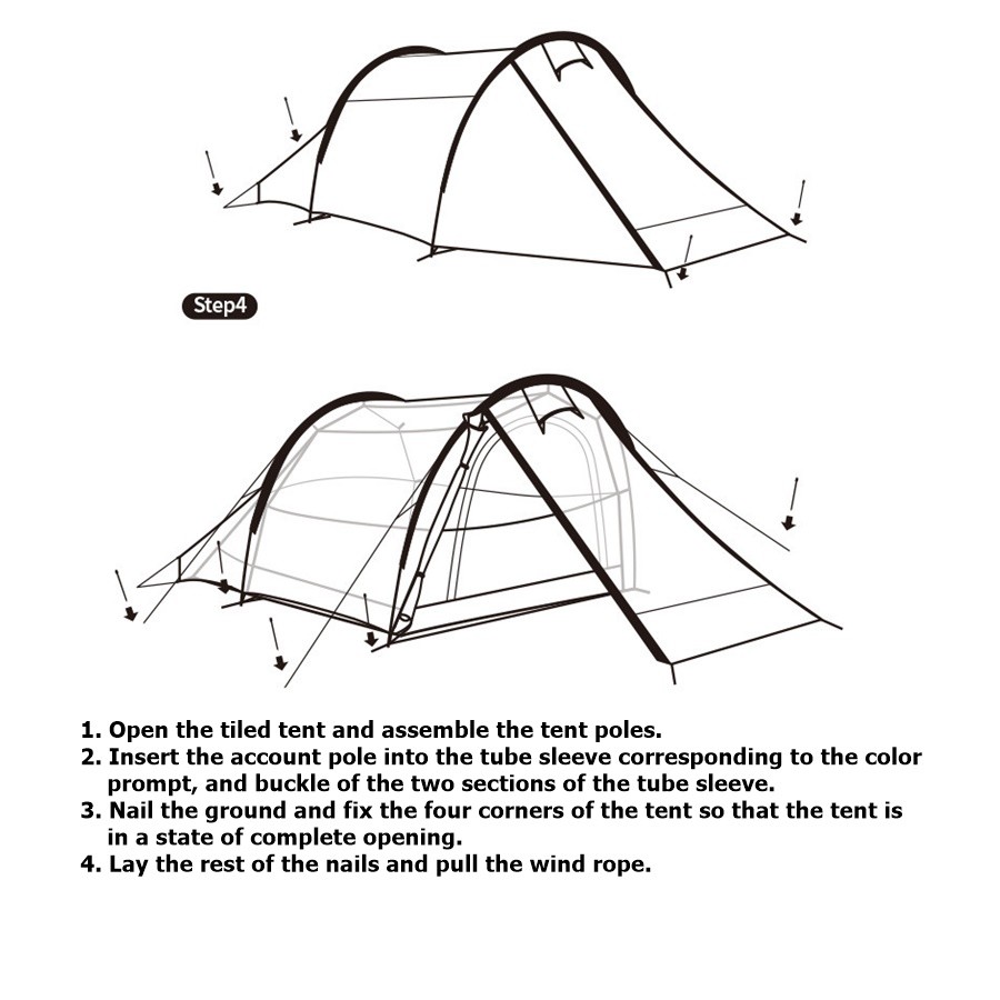 NATUREHIKE 2 Person Cloud Tunnel Tent