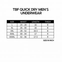 TBF Quick Dry Men's Underwear, PTT Outdoor, TBF Quick Dry Mens Underwear SZ,