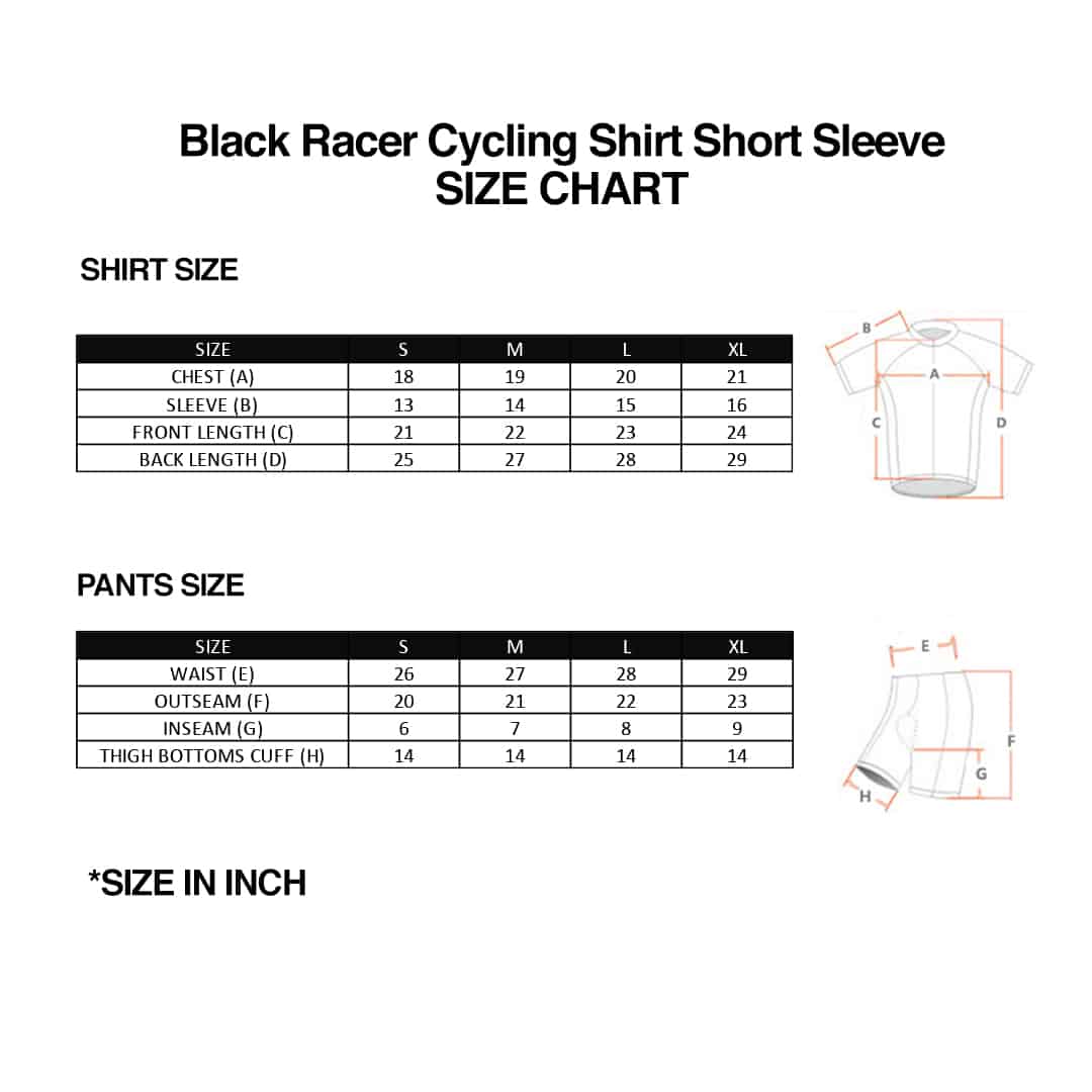 Black Racer Short Sleeve Cycling Jersey Shirt Set, cycling jersey, cycling jersey malaysia, cycling jersey design, cycling jersey online, short sleeve cycling jersey