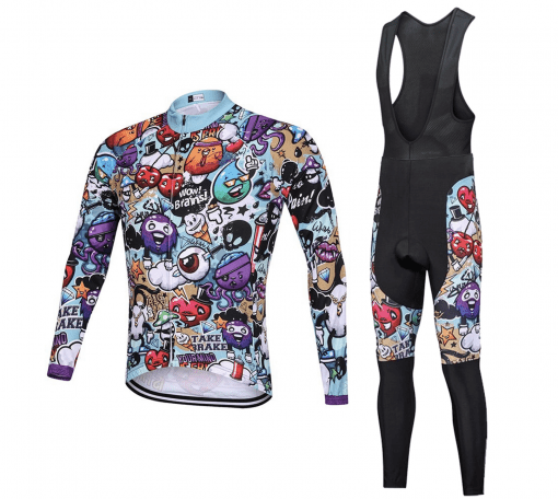 Black Racer Long Sleeve Cycling Jersey Shirt Set, cycling jersey, cycling jersey malaysia, cycling jersey design, cycling jersey online, short sleeve cycling jersey