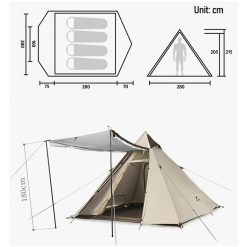 Hiking Main Category Page, PTT Outdoor, NATUREHIKE Pyramid Automatic Double Door 4 Persons Tent 9,