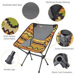 TAHAN Tribalwave Camping Chair, Ultralight Compact Foldable Camping Chair, camping chair, portable camping chair, compact camping chair, low back camping chairs, compact folding camping chairs